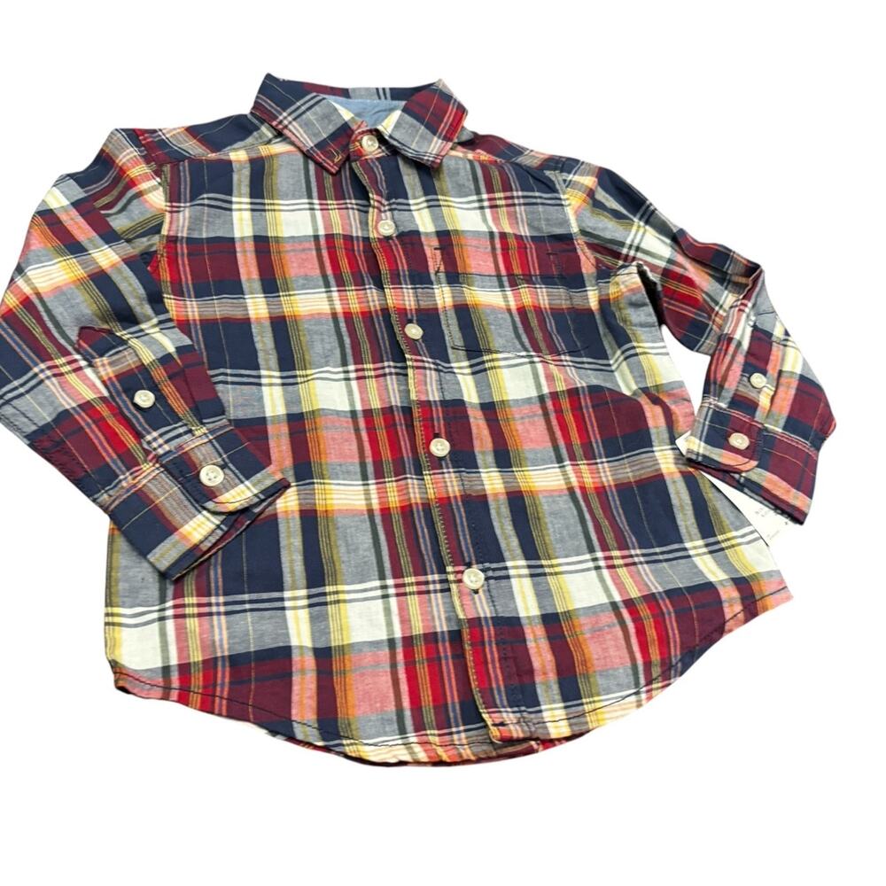 NWT Carter’s Boy’s 2T Plaid Button-Front Shirt